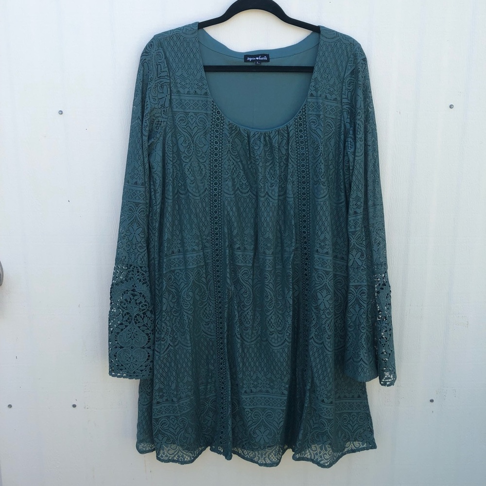 SEQUIN HEARTS • boho bell sleeve dress